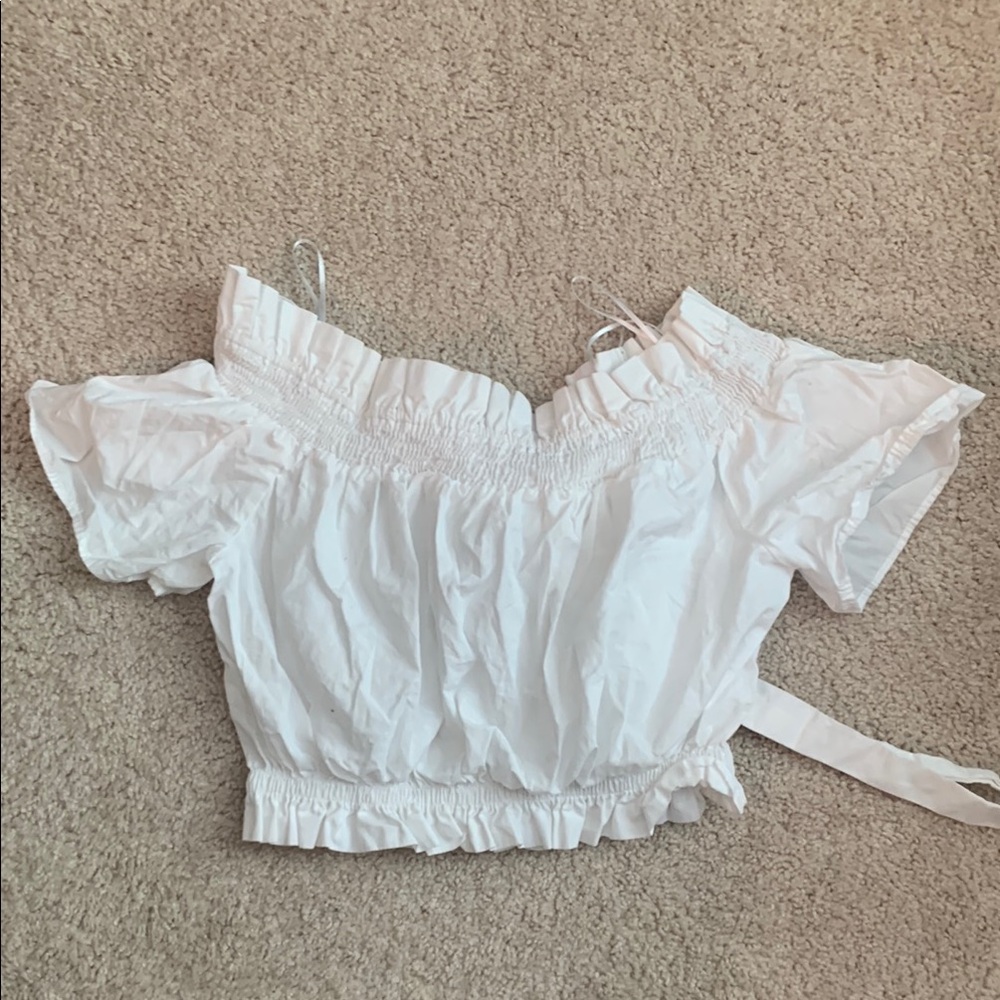 Zara White Off-Shoulder Women's Top